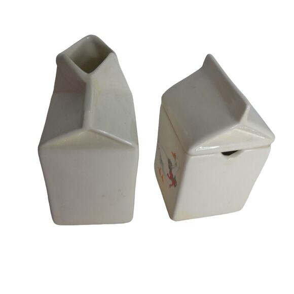 Vintage Christmas Goose Sugar and Creamer Set Handmade - Picture 4 of 8